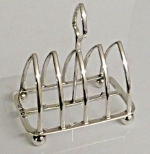 SUPERB ANTIQUE VICTORIAN STERLING SILVER ARCH TOAST RACK H.Atkin C.1897