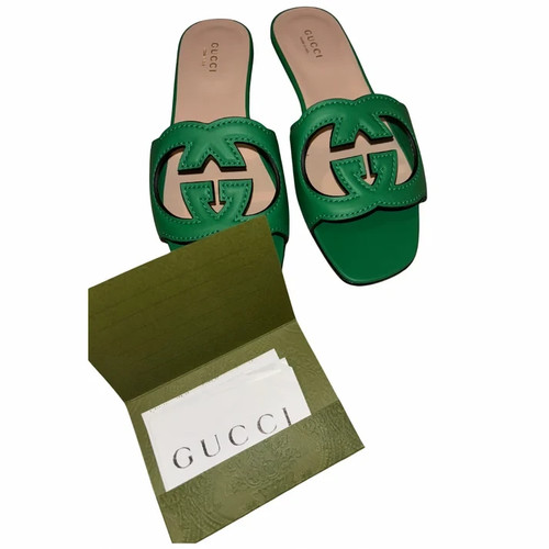 Gucci leather sandals - gucci, gg