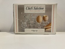 Vintage Chef’s Selection Set Of 6 Glass Egg Cups With Original Box
