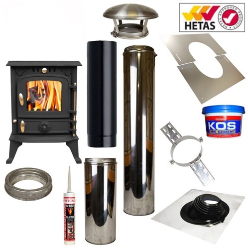 2kw cast woodburner multi - cast,