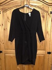 ASOS Black Mini Dress With Wrap Skirt Size 12