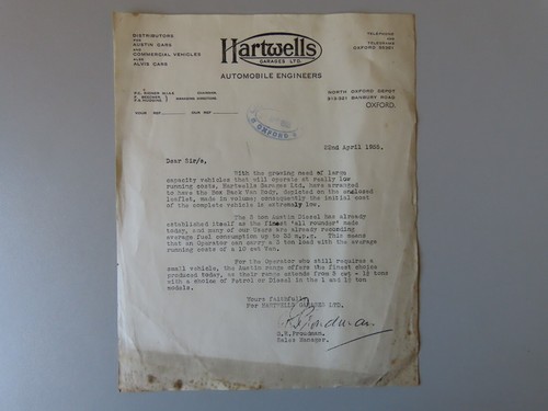 Hartwells garages oxford 1955 - hartwells,