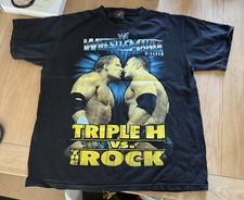 Vintage 2001 WWF Wrestlemania 17 X-seven T-shirt The Rock vs Triple H Size Large