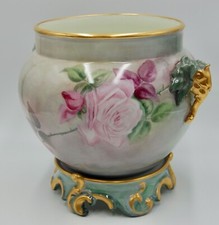 ANTIQUE LIMOGES  ROSES HAND