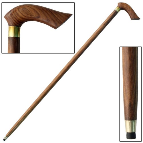 Supportive wooden walking cane - walking,