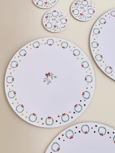 Christmas wreath placemat - christmas, &