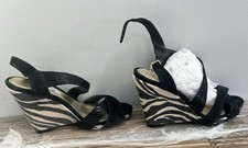 Dune Black Wedge Sandals Size