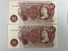 2 x Ten Shilling Bank Notes