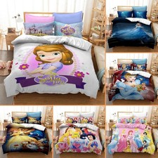 Disney Princess Bedding Set 2/3 PCS Quilt Duvet Cover Dorm Single Double King