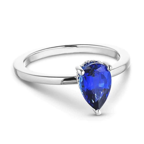 Pear cut solitaire diamond - pear,