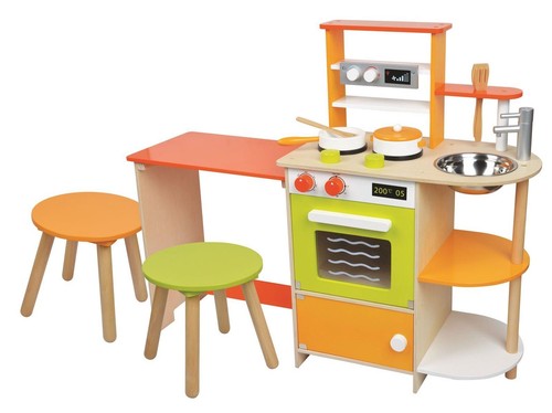 Kids wooden kitchen playset - wooden,