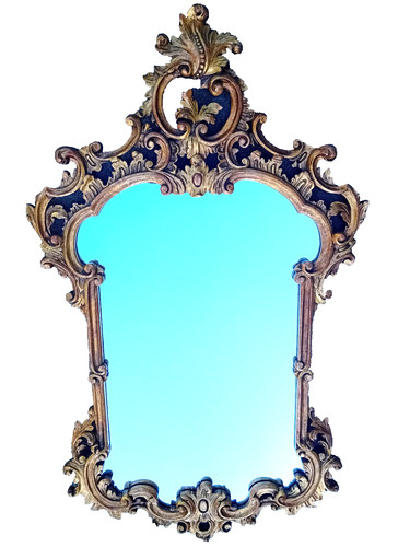 Baroque mirror carved golden - baroque,