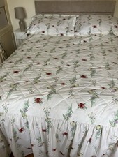Vintage Belledorm Country Diary Poppy King Size Bedspread With 2 Pillowcases