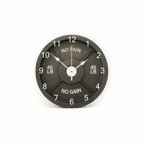 Barbell plate wall - wall, clock