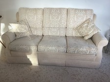 3-Seater Sofa with 2 Chairs In Cream/ Beige 