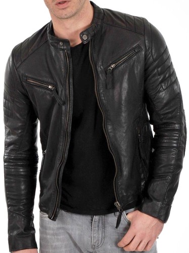 Cafe racer leather jacket - cafe,