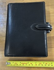 Filofax Personal Bridle Italian Leather In Black