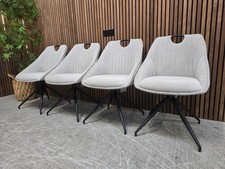 4x FV Jai Swivel Dining Chairs In silver RRP-£629