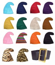 Gnome Hat & Belt Garden Gnome Seven Dwarf Dwarves Curly Hat Fancy Dress Stag