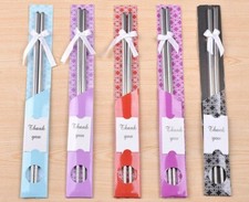  Pairs Reusable Chopsticks Metal Korean Chinese Stainless Steel Chop Sticks