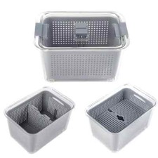 Storage Container Refrigerator X 2 Fresh Boxes Double-layered Drain