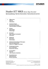 Service manual for Revox B 77