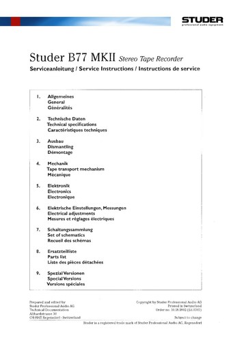 Service manual for - manual, 77