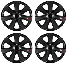 WHEEL TRIMS 16” x 4 UNIVERSAL CAR COVERS HUB CAPS BLACK CARBON EFFECT PLASTIC