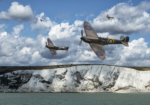 Spitfires over dover cliffs