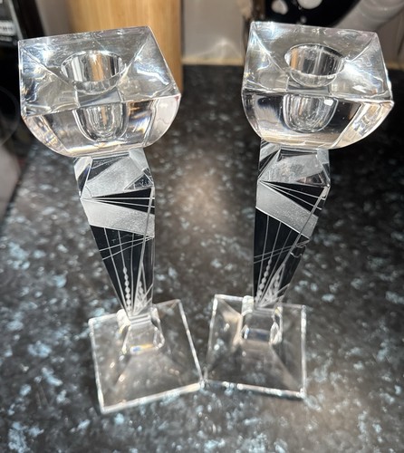 Art deco pair clear - deco, glass