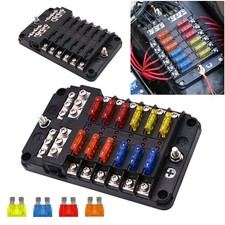 12-Way Blade Fuse Box Block