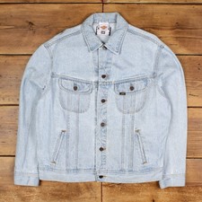 Vintage Lee Trucker Jacket L 90s Hard Rock Cafe USA Made Blue