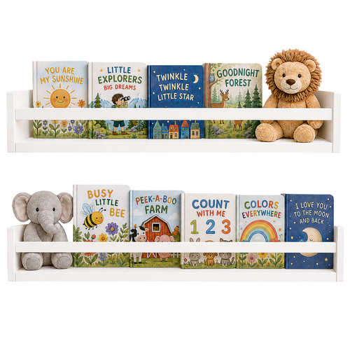 Floating wall shelf nursery - wall,