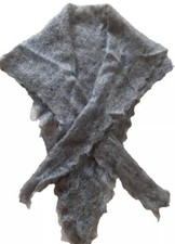 WOMENS RUSSIAN ORENBURG GREY Sheep WOOL KNITTED LIGHT SHAWL WRAP 27x34 Inch
