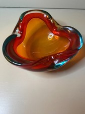 Murano Glass 3 Colour Bowl Dish, Sommerso 1970's .
