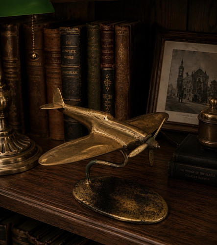 Brass art deco aeroplane - brass,