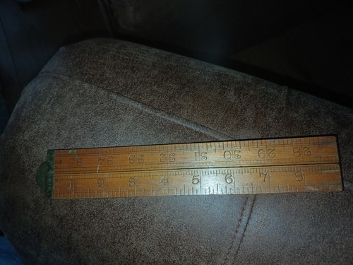 Antique boxwood folding ruler - boxwood,