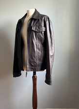 Leather trucker jacket 38 - jacket,