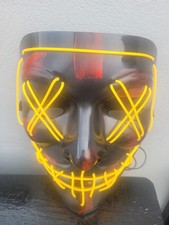 Colorful LED Purge Mask Halloween Cosplay Costume Horror Glowing Face Mask Lumin
