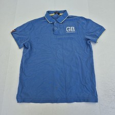 HACKETT Polo Shirt L Blue Mens