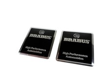 Emblem Logo Brabus High Performance Original Self-Adhesive Black Lettering 2X