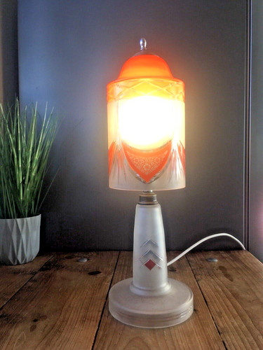 Art deco 1930 orange frosted - art,