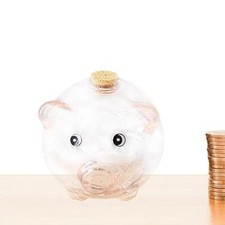 Glass Pig Piggy Bank Cute