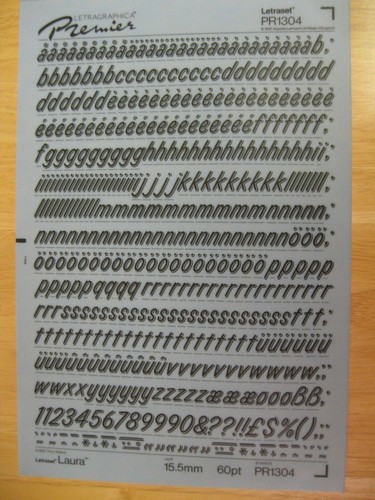 Letraset rub on - letraset, black