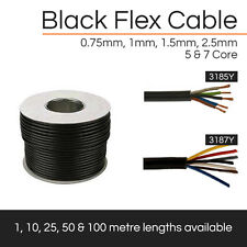 BLACK FLEXIBLE CABLE 5 CORE - 7 CORE MULTICORE FLEX 0.75MM - 2.5MM 1M - 100M