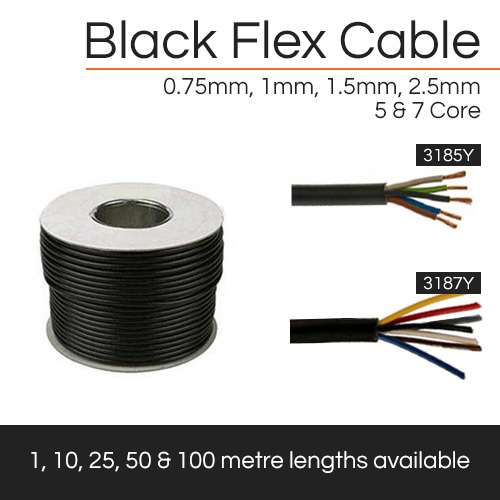 Black flexible cable core - black,