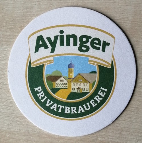 Ayinger lager beer mat - ayinger, mat.