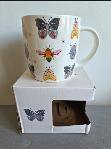 White ceramic butterfly - white,