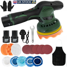 6'' Cordless Car Polisher Buffer Sander Speeds Polishing Machine Pads 2x Battery