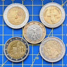 Joblot Commemorative Euro Coins 4x2€ 1x1€ Euro Commemorative Coins, Circulated